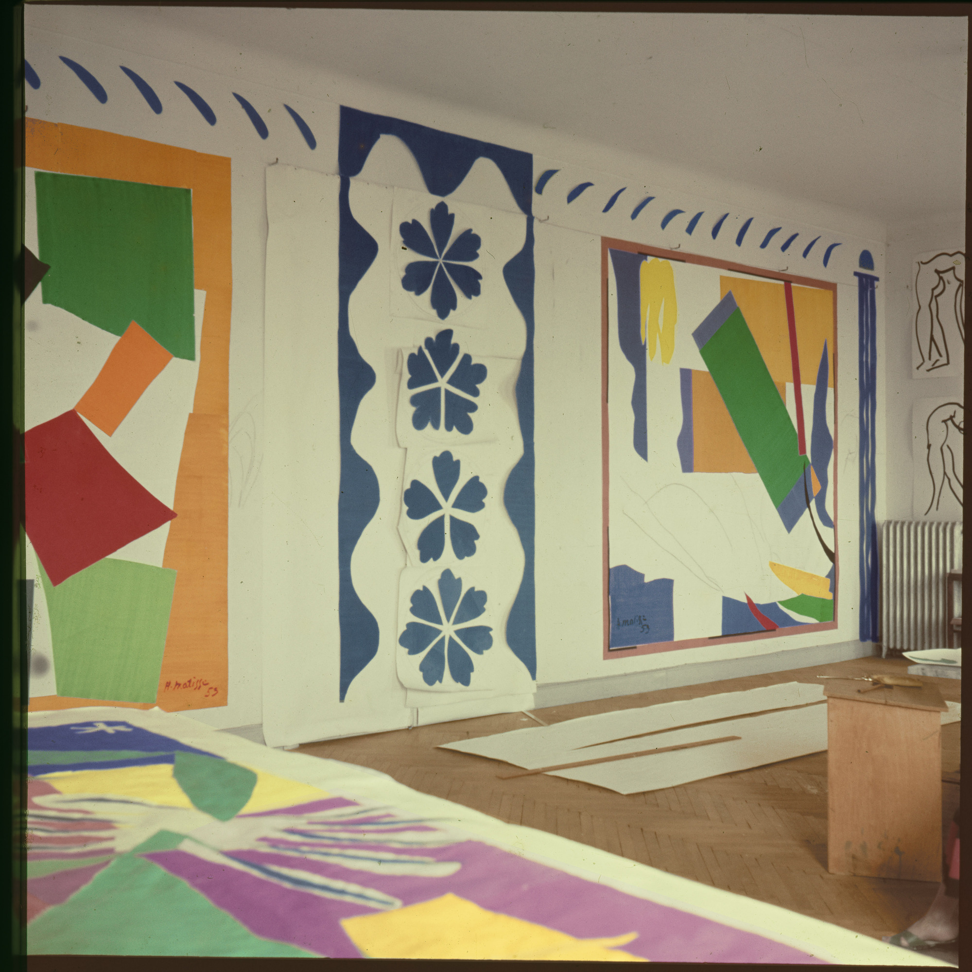 Matisse’s studio, Hôtel Régina, Nice, c. 1953. Photo: Lydia Delectorskaya. © 2014 Succession H. Matisse