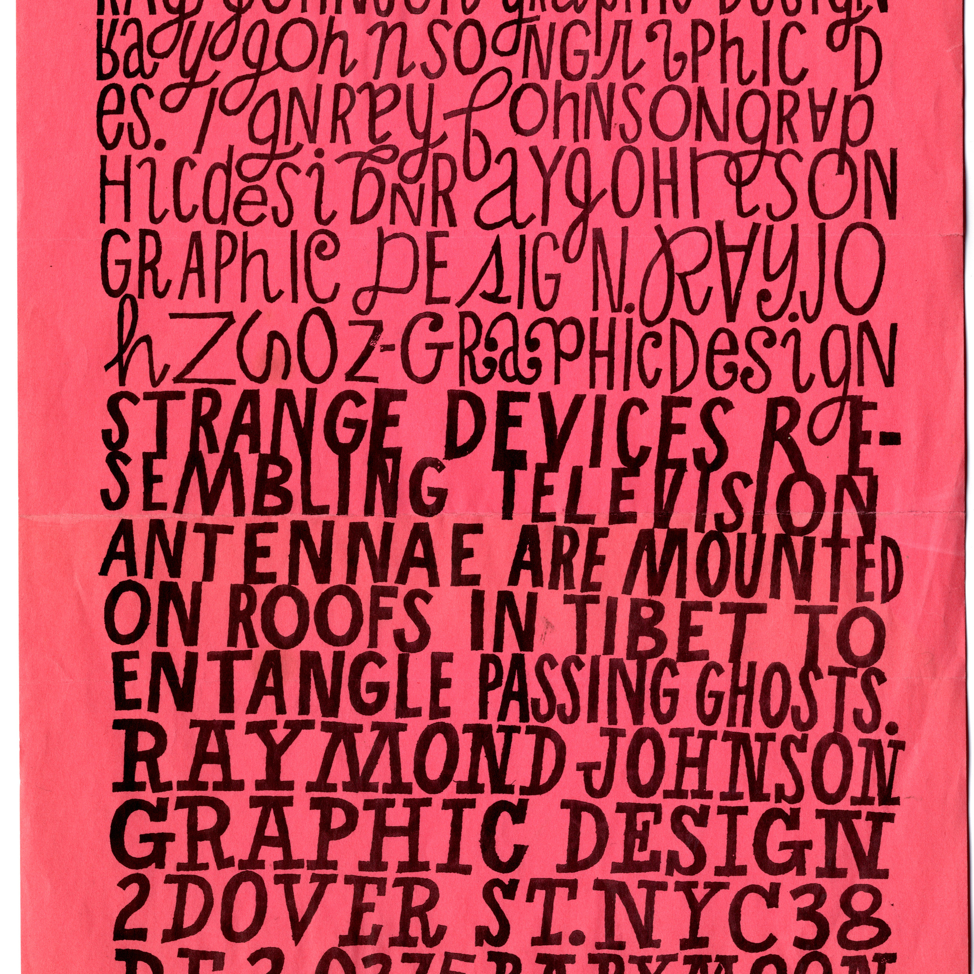 Ray Johnson. Promotional flyer. c. 1956–60