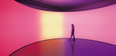 Olafur Eliasson. <i>360&deg; room for all colours.</i> 2002. Stainless steel, projection foil, fluorescent lights, wood, and control unit, 126 x 321 x 321" (320 x 815.3 x 815.3 cm). Private collection. Installation view at Mus&eacute;e d'Art moderne de la Ville de Paris. Courtesy Tanya Bonakdar Gallery, New York. &copy; 2008 Olafur Eliasson