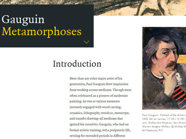 <i>Gauguin: Metamorphoses</i> exhibition website screenshot