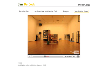 Interactives: Screenshot from <i>Jan de Cock, Denkmal 11, Museum of Modern Art, 11 West 53 Street, New York, 2008 </i>, 2008