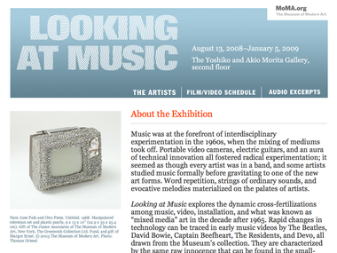 Interactives: Screenshot from <i>Looking at Music</i>, 2008
