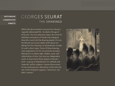 Interactives: Screenshot from <i>Georges Seurat The Drawings</i>, 2007