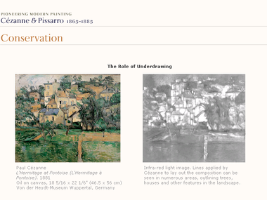 Interactives: Screenshot from Cézanne Pissarro: Seeing Through Paint