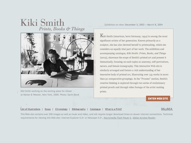 Interactives: Screenshot from <i>Kiki Smith: Prints, Books, and Things</i>, 2003