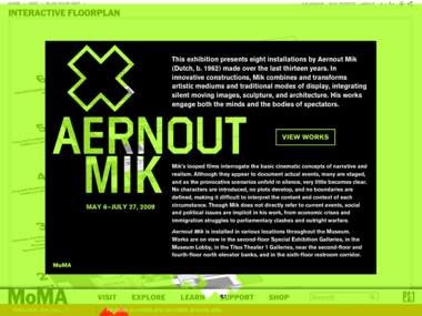 screenshot of aernout mik exhibition site