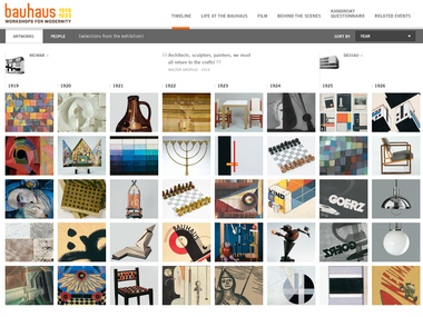 Screenshot from the interactive <i>Bauhaus 1919–1933: Workshops for Modernity</i>