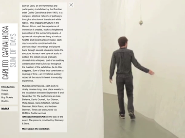 Screenshot of exhibition website