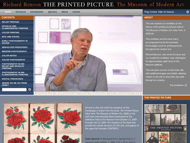 Screenshot of <i>Richard Benson: The Printed Picture</i> exhibition website