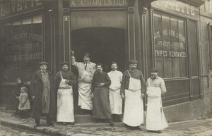 Buvette, A. Charpentier, Boucherie triperie tablier, Café vins bière, Tripes renommées, Ed Mage, photographe, Plaque Guilleminot, Montrouge