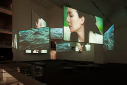 Isaac Julien. Ten Thousand Waves. 2010. Nine-channel video installation (color, sound). 49:41 min. The Michael H. Dunn Memorial Fund. The Museum of Modern Art, New York. Photo: Jonathan Muzikar.