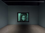 Installation view of Andy Warhol: Screen Tests at The Museum of Modern Art, New York