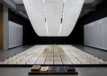Xu Bing. Book from the Sky. 1987–91. Mixed media installation/hand-printed books and scrolls printed from blocks inscribed with “false” Chinese characters. Installation view at Taipei Fine Arts Museum, 2014. © Xu Bing Studio