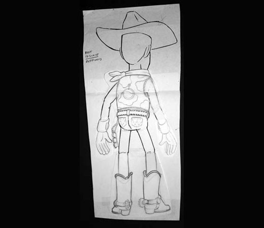 Woody model packet drawing. Toy Story 1995 MoMA