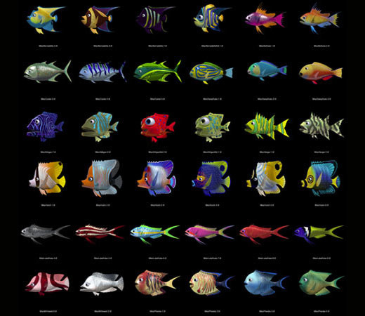 Miscellaneous fish (detail). Finding Nemo, 2003