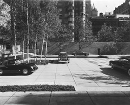 Installation view of the exhibition Ten Automobiles, The Museum of Modern Art, New York, September 15–October 4, 1953. Department of Architecture and Design Exhibition Files, Exh. #541. The Museum of Modern Art Archives, New York