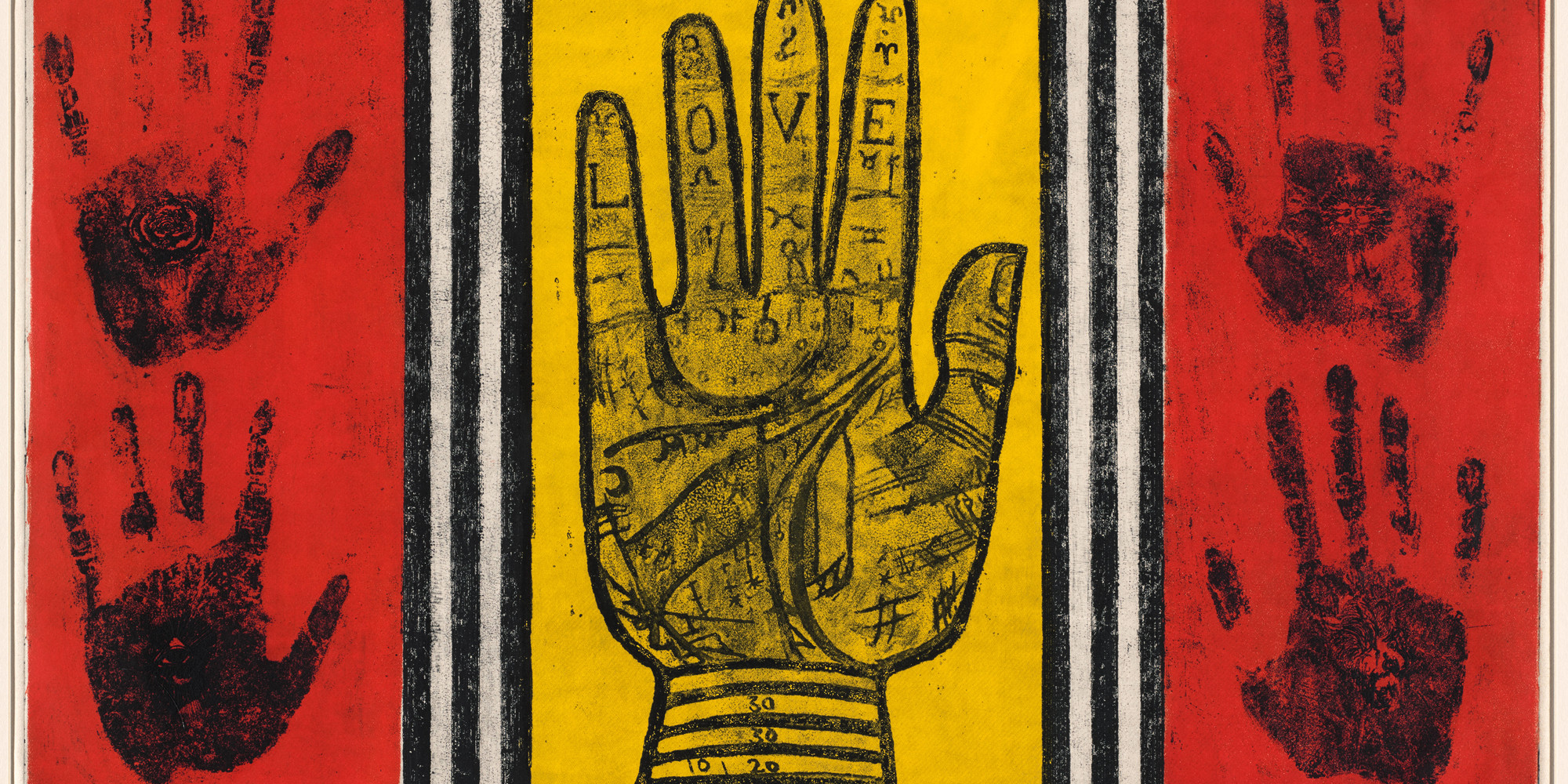Betye Saar. Palm of Love. 1966. Etching with relief printing, plate: 17 15/16 × 23 3/4&#34; (45.6 × 60.3 cm); sheet: 19 1/16 × 26 1/16&#34; (48.4 × 66.2 cm). Committee on Drawings and Prints Fund
