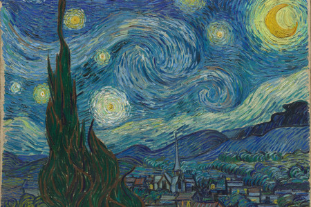 Vincent van Gogh. The Starry Night. 1889. Oil on canvas, 29 × 36 1/4&#34; (73.7 × 92.1 cm). Acquired through the Lillie P. Bliss Bequest (by exchange). Conservation was made possible by the Bank of America Art Conservation Project.