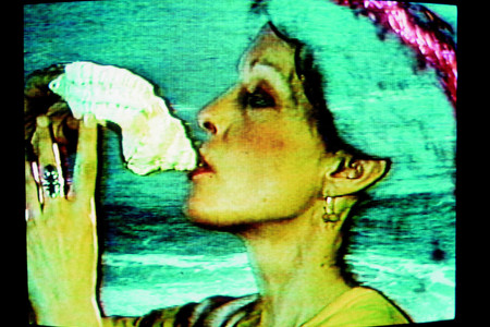Joan Jonas. Still from Double Lunar Dogs. 1984. Video (color, sound), 24 min. The Museum of Modern Art, New York. Purchase. © 2021 Joan Jonas. Image courtesy Electronic Arts Intermix (EAI), New York