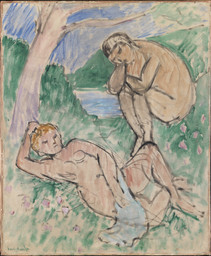 Henri Matisse. Bathers. 1907. Oil on canvas, 28 3/4” × 23 1/4” (73 × 59 cm). Gift of the Augustinus Foundation and the New Carlsberg Foundation. SMK – The National Gallery of Denmark, Copenhagen. © 2022 Succession H. Matisse / Artists Rights Society (ARS), New York