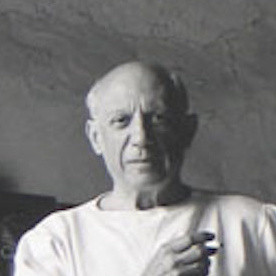 Arnold Newman. Pablo Picasso. Gelatin silver print, 12 7/16 x 10 1/16&#34; (31.6 x 25.5 cm). Gift of Gary Davis. The Museum of Modern Art.