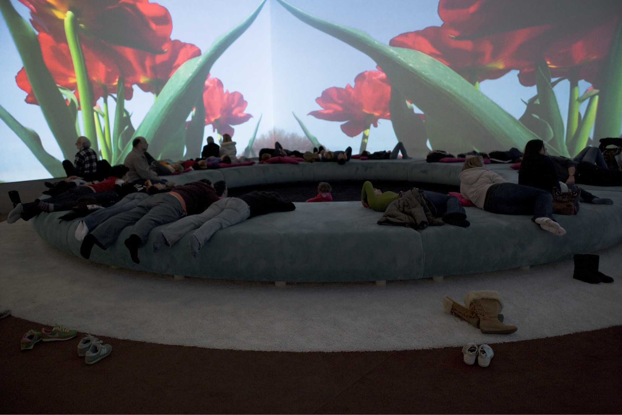 Installation view of the exhibition "Pipilotti Rist Pour Your Body Out