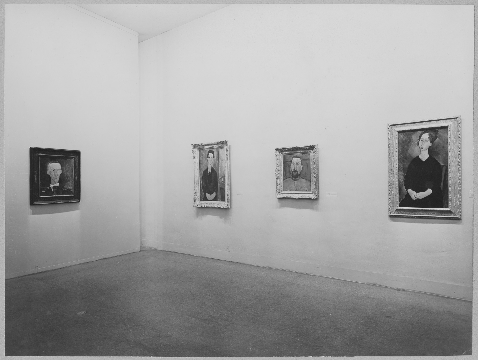 Installation view of the exhibition "Modigliani." MoMA