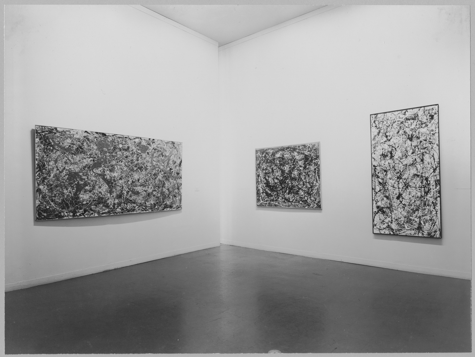 Installation view of the exhibition "Jackson Pollock." MoMA