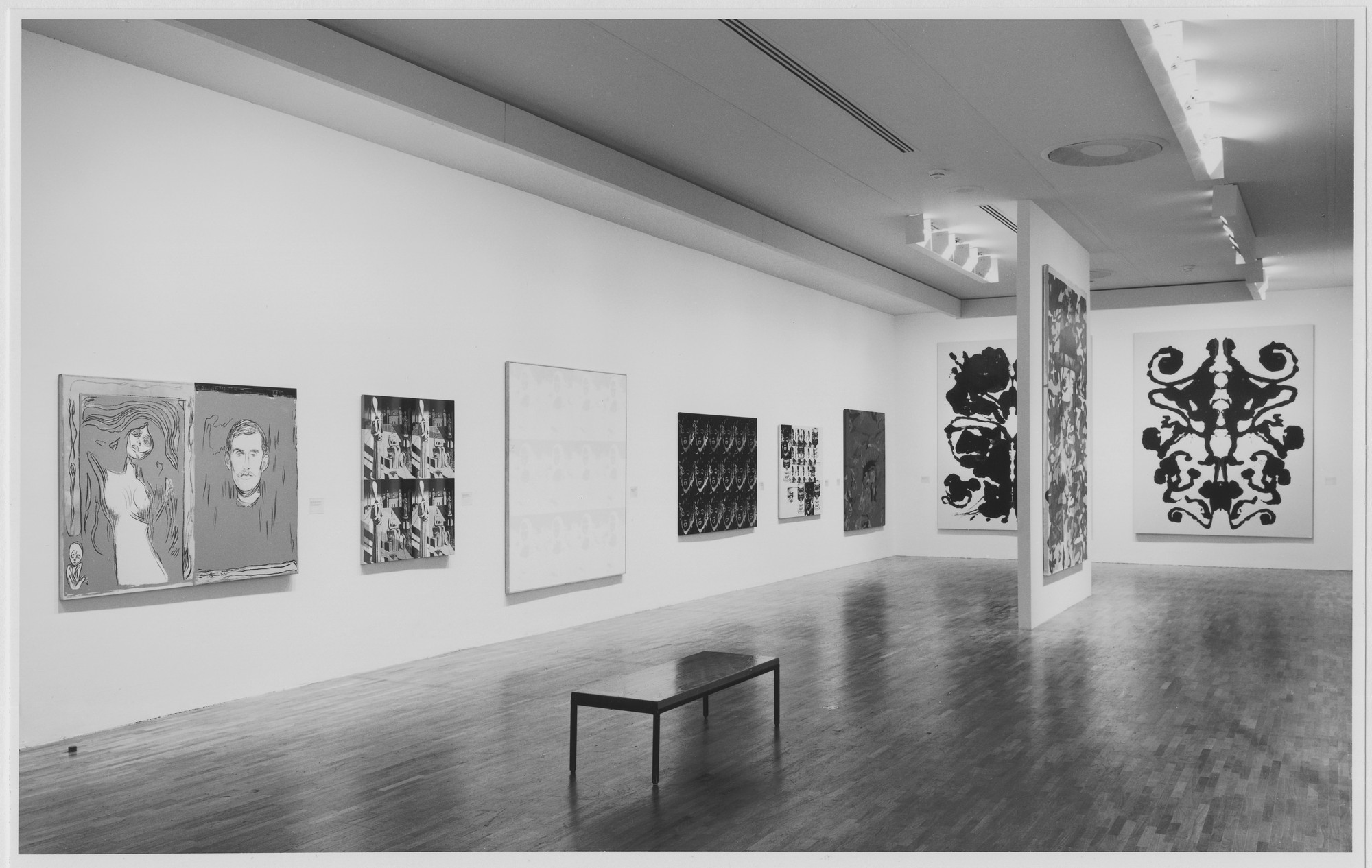 Installation view of the exhibition "Andy Warhol A Retrospective" MoMA