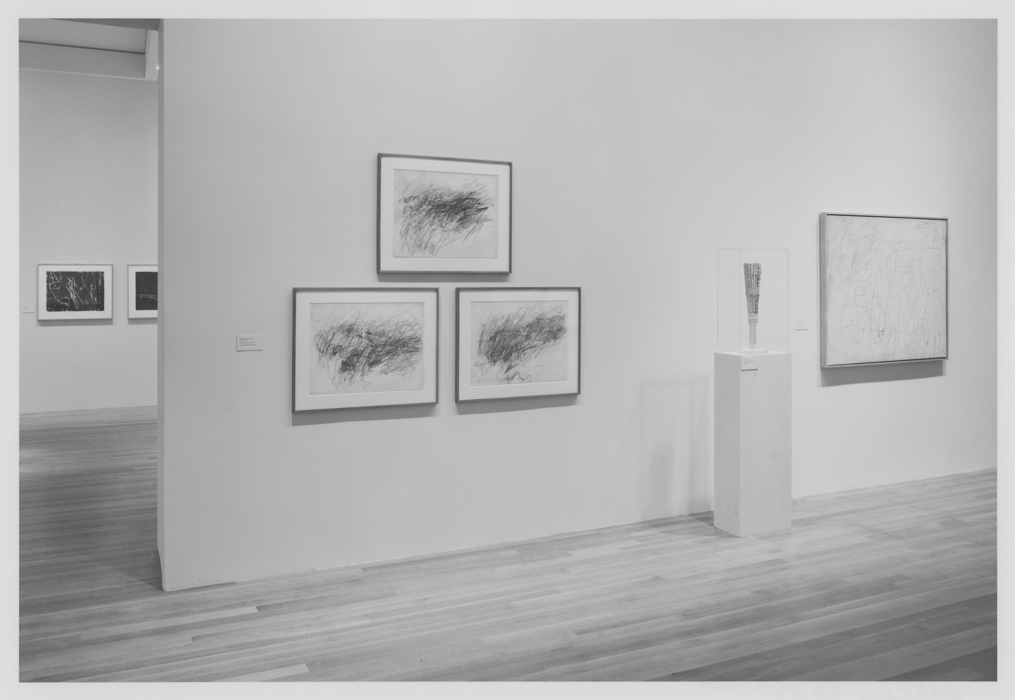 Installation view of the exhibition "Cy Twombly A Retrospective" MoMA