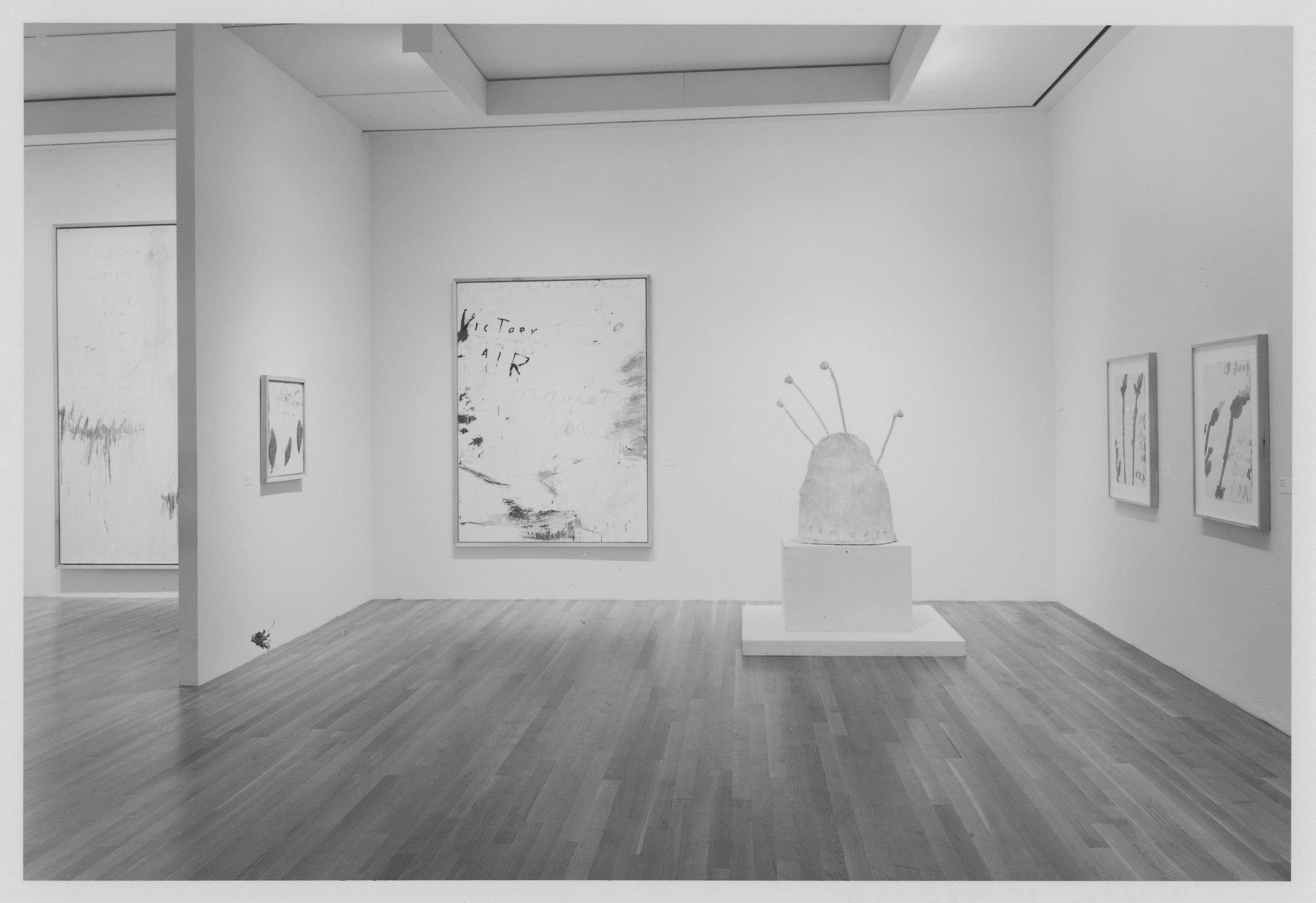 Installation view of the exhibition "Cy Twombly A Retrospective" MoMA