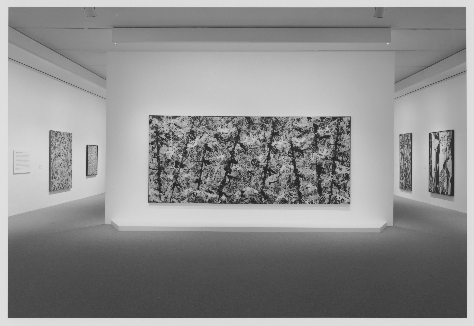 Installation view of the exhibition "Jackson Pollock " MoMA