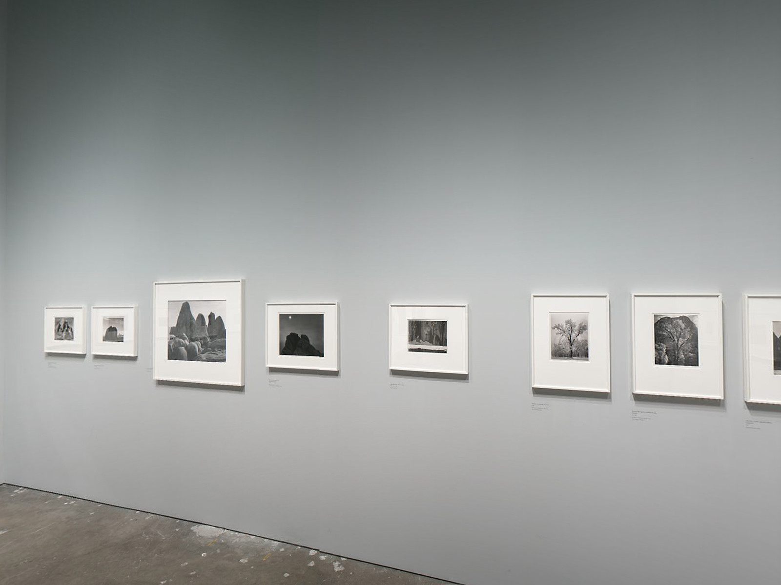 Installation view of the exhibition "Ansel Adams at 100" MoMA