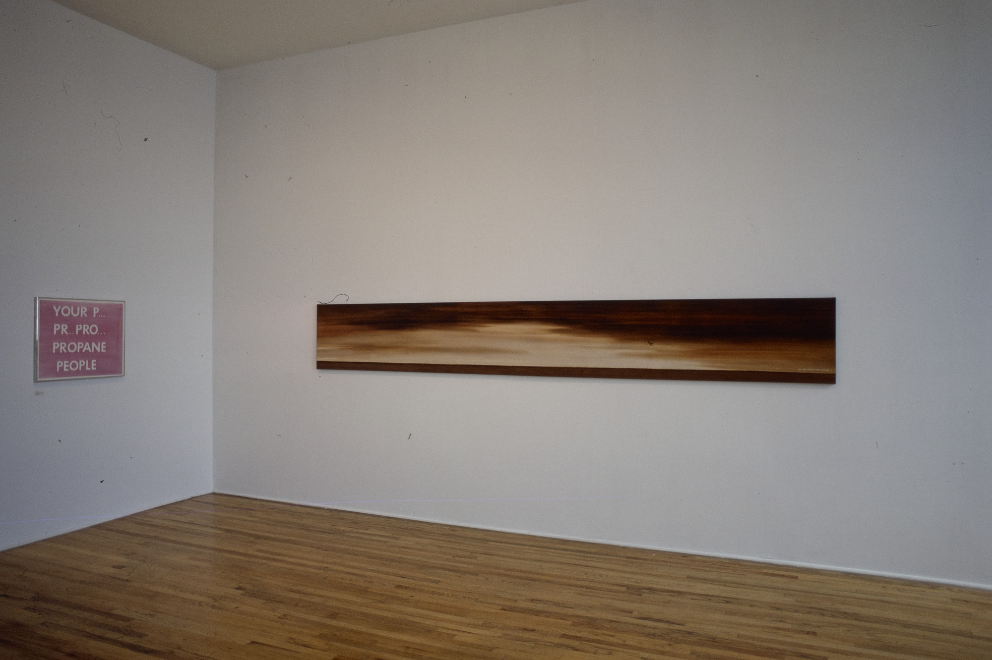 Installation view of work by Ed Ruscha in the PS1 exhibition, "Eight