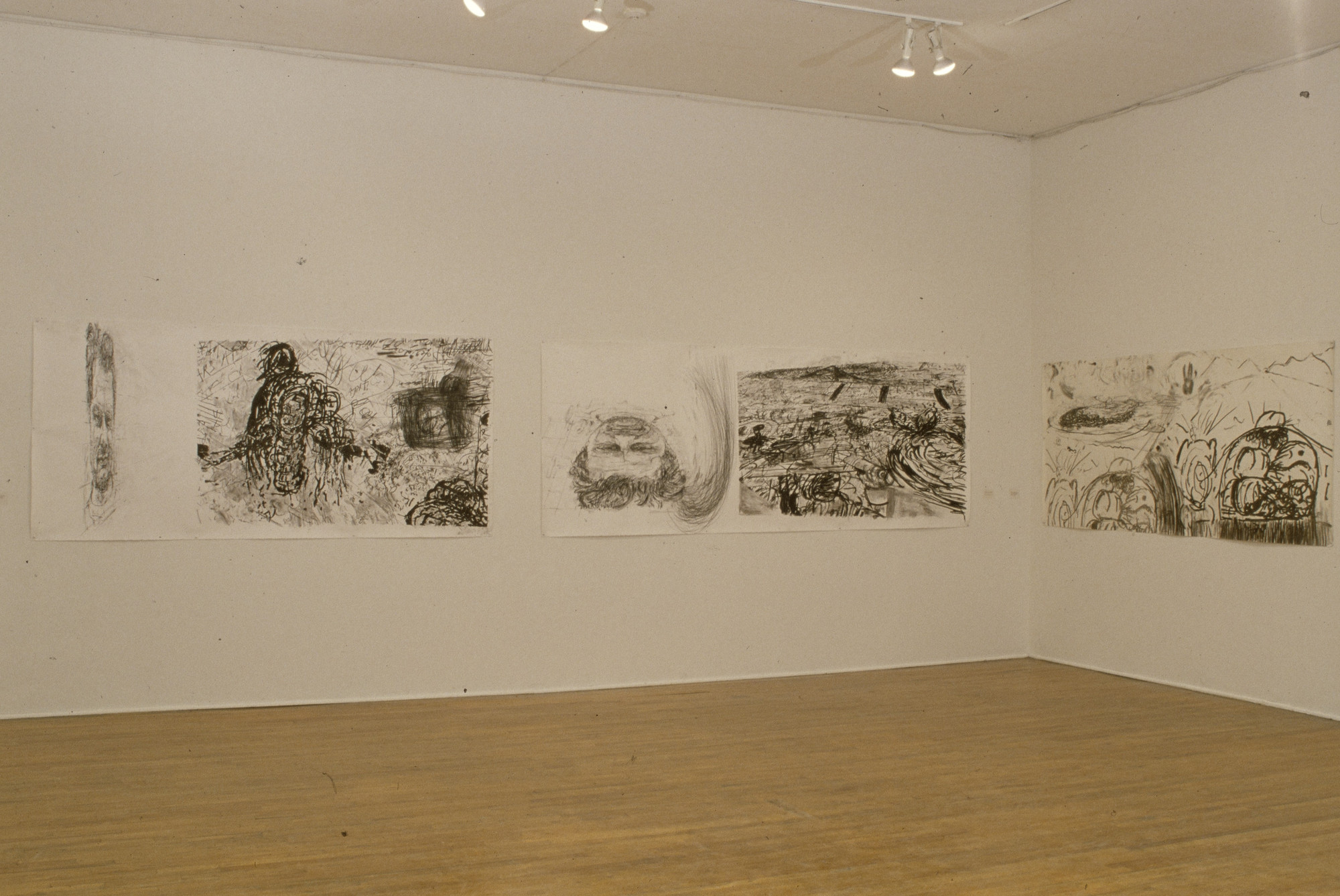 Installation view of work by Mike Parr in the P.S. 1 exhibition 