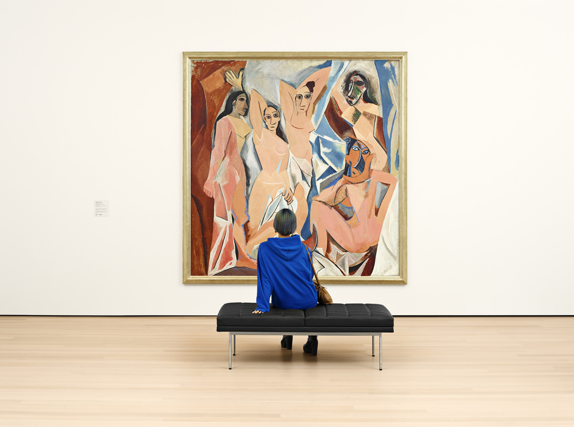 A view of the fifth-floor collection galleries. Shown: Pablo Picasso. Les Demoiselles d’Avignon. 1907. Oil on canvas. Acquired through the Lillie P. Bliss Bequest (by exchange). © 2020 Estate of Pablo Picasso/Artists Rights Society (ARS), New York. Photo: Noah Kalina