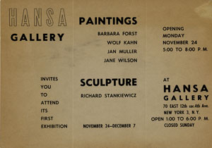 Sketch of an invitation to the gallery's inaugural exhibition