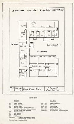 Floor plan of P.S. 1, showing Rooms installation locations, 1976 [I.A.48]