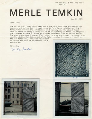 Merle Temkin, Special Project proposal, 1978 [I.A.201]