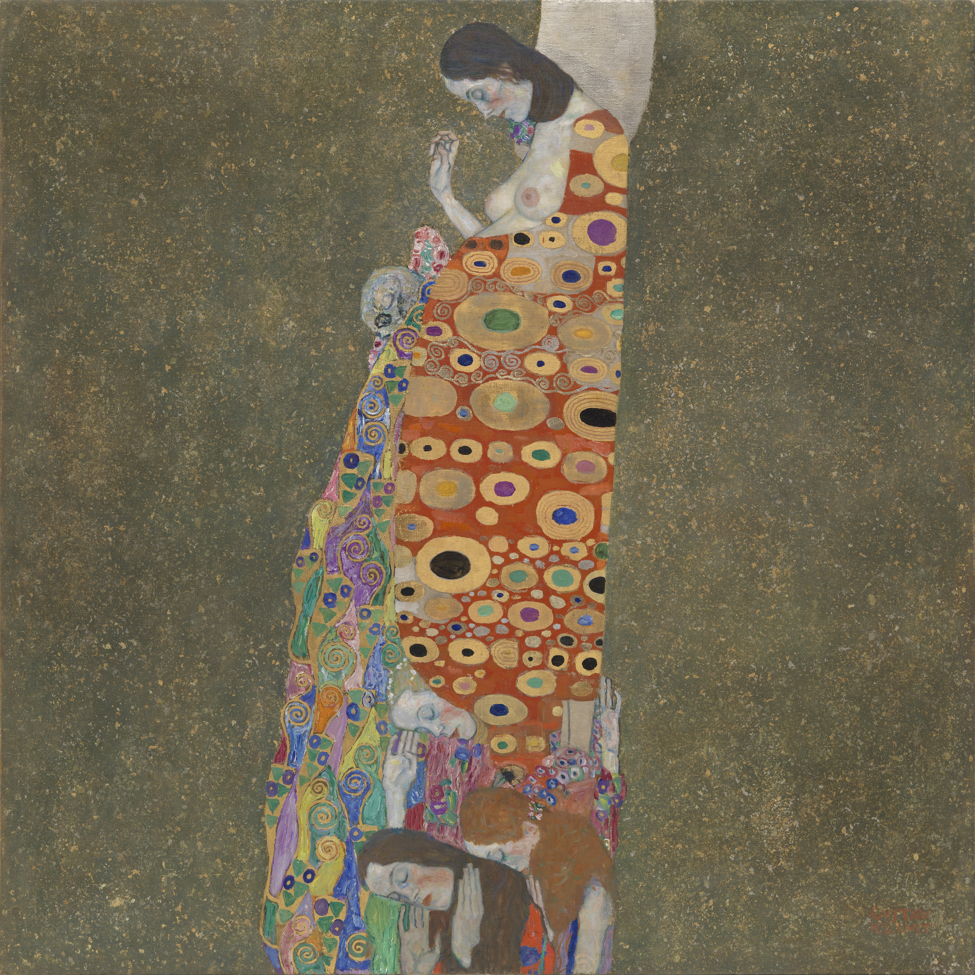 Gustav Klimt's Hope II (1907-1908) famous painting - Wall Hanging - top Decor, Famous Artwork, Canvas Art Print