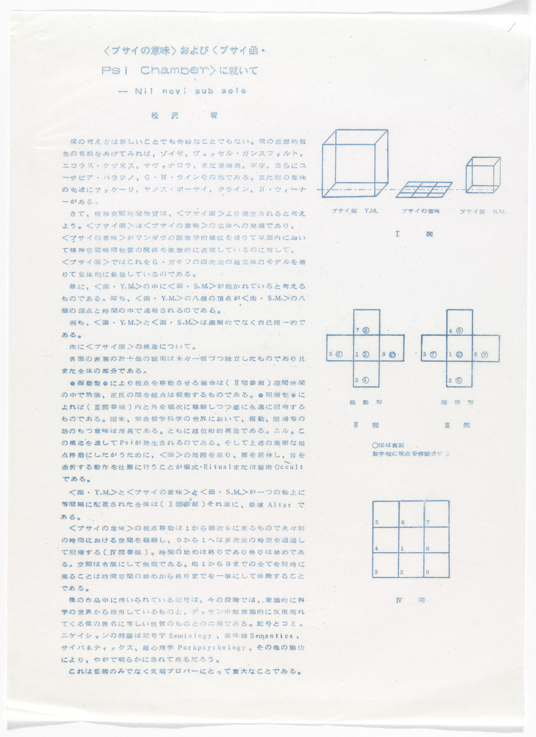 Yutaka Matsuzawa On Meaning Of Psi And Psi Chamber From The Whole Works 1961 Moma