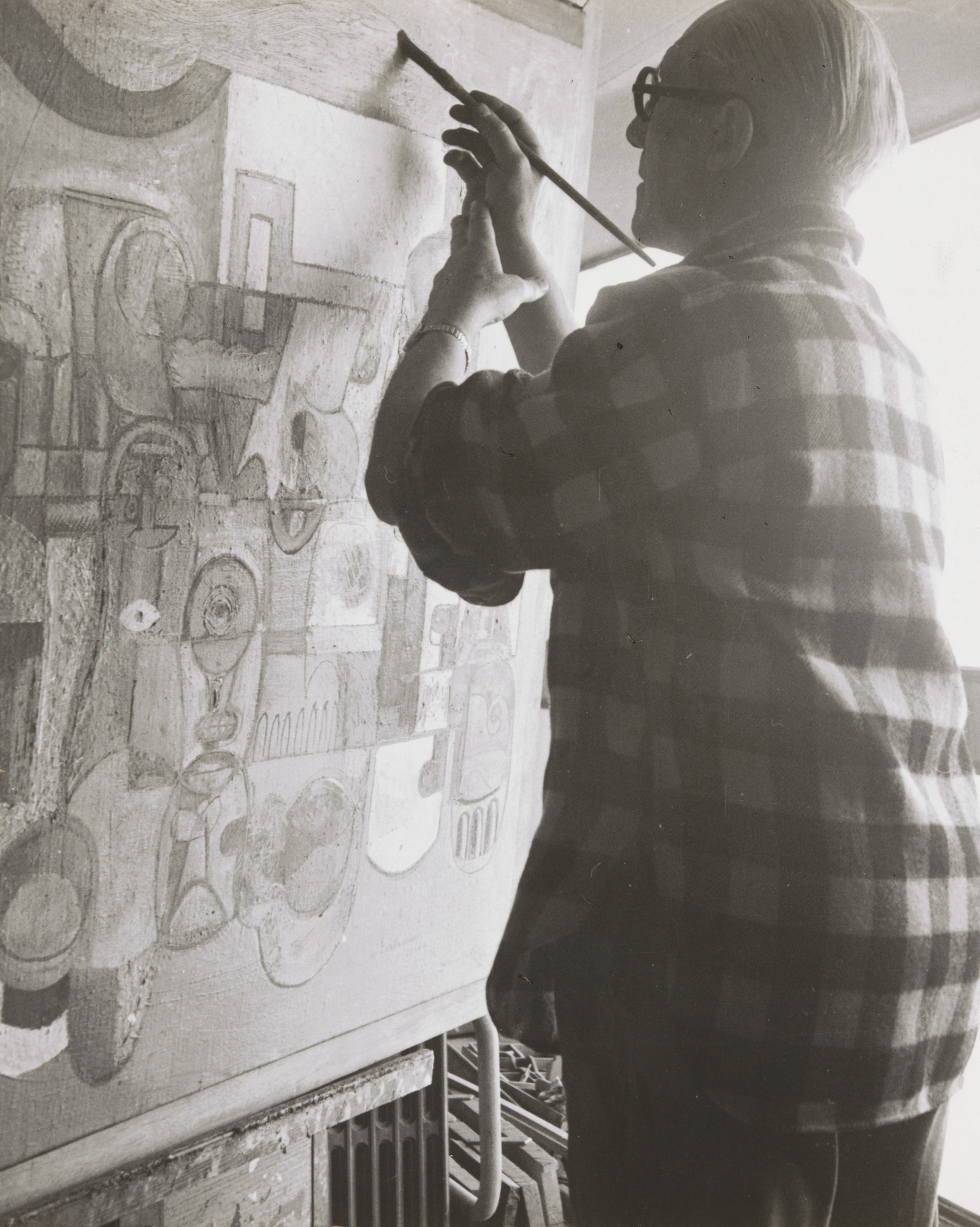 Lucien Hervé. Le Corbusier in his studio, rue Nungesser et Coli, Paris.  1949 | MoMA