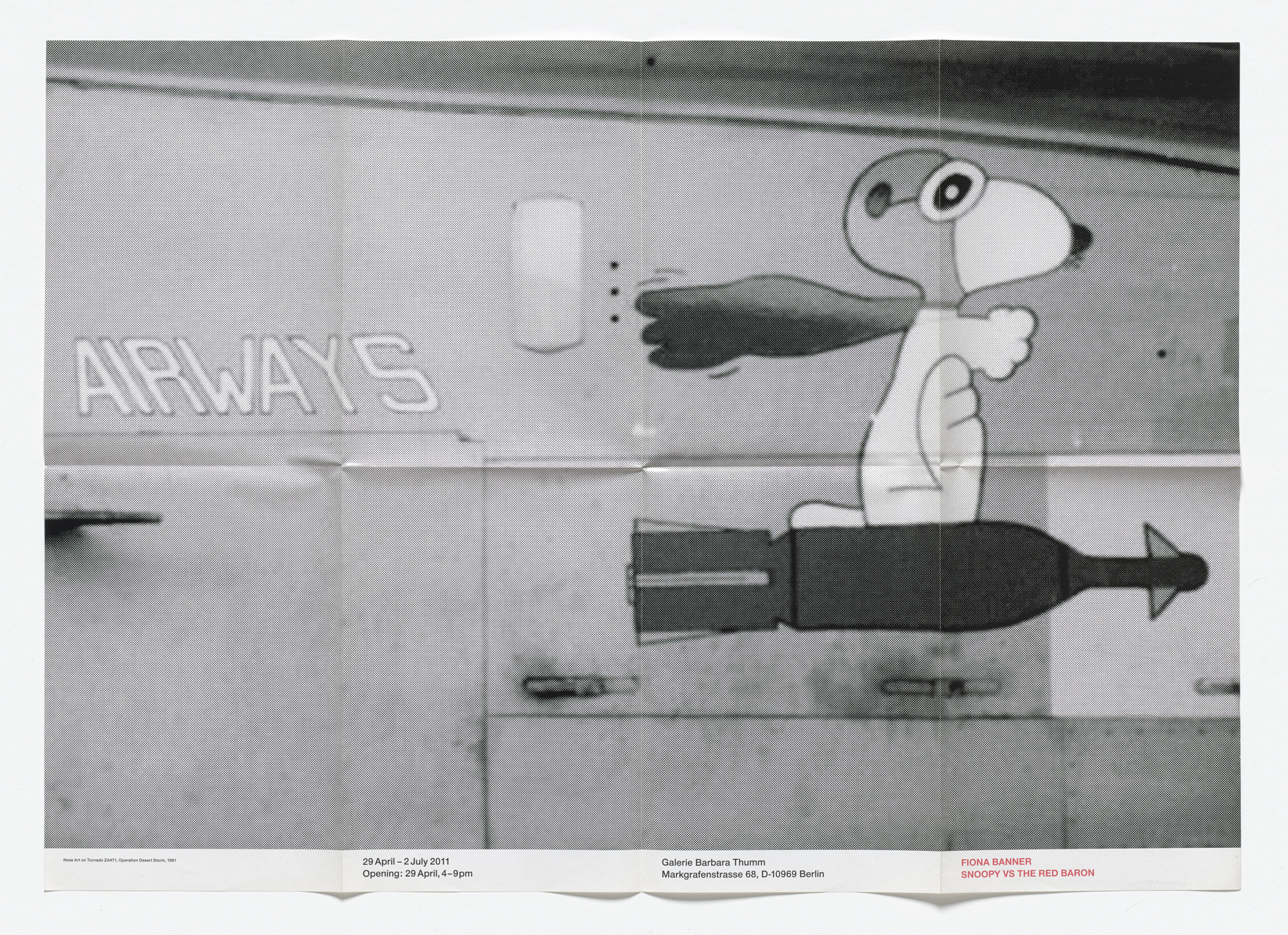 Fiona Banner Poster For Snoopy Vs The Red Baron Galerie Barbara Thumm Berlin April 29 July 2 11 11 Moma