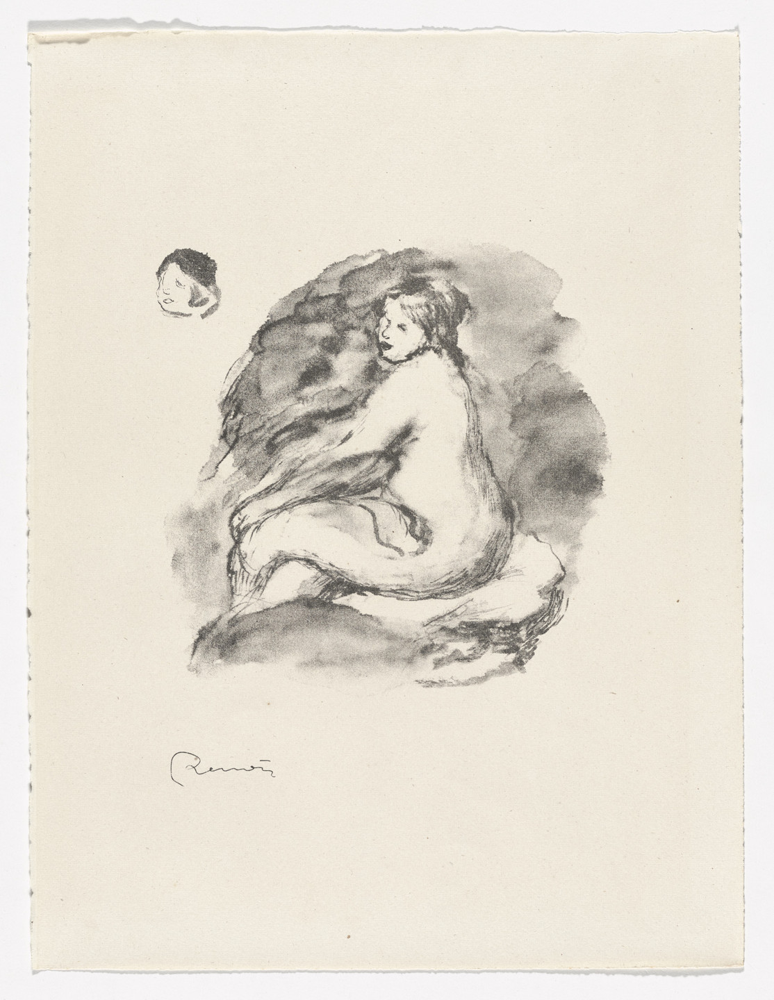 Pierre-Auguste Renoir. Study of a Nude Woman, Seated, Variant (Étude de femme  nue, assise, variante)