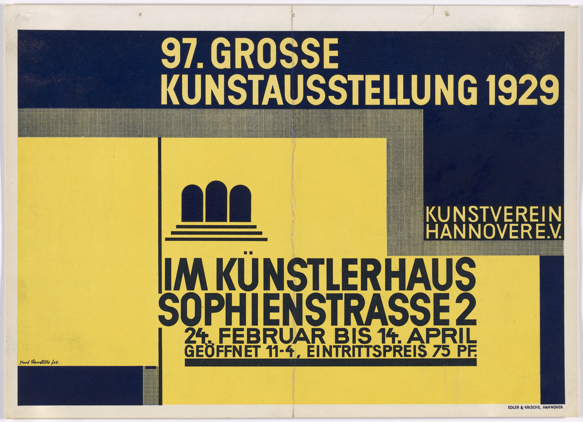 Kurt Schwitters Poster For The 97th Great Art Exhibition 97 Grosse Kunstausstellung Kunstlerhaus Hannover 1929 Moma