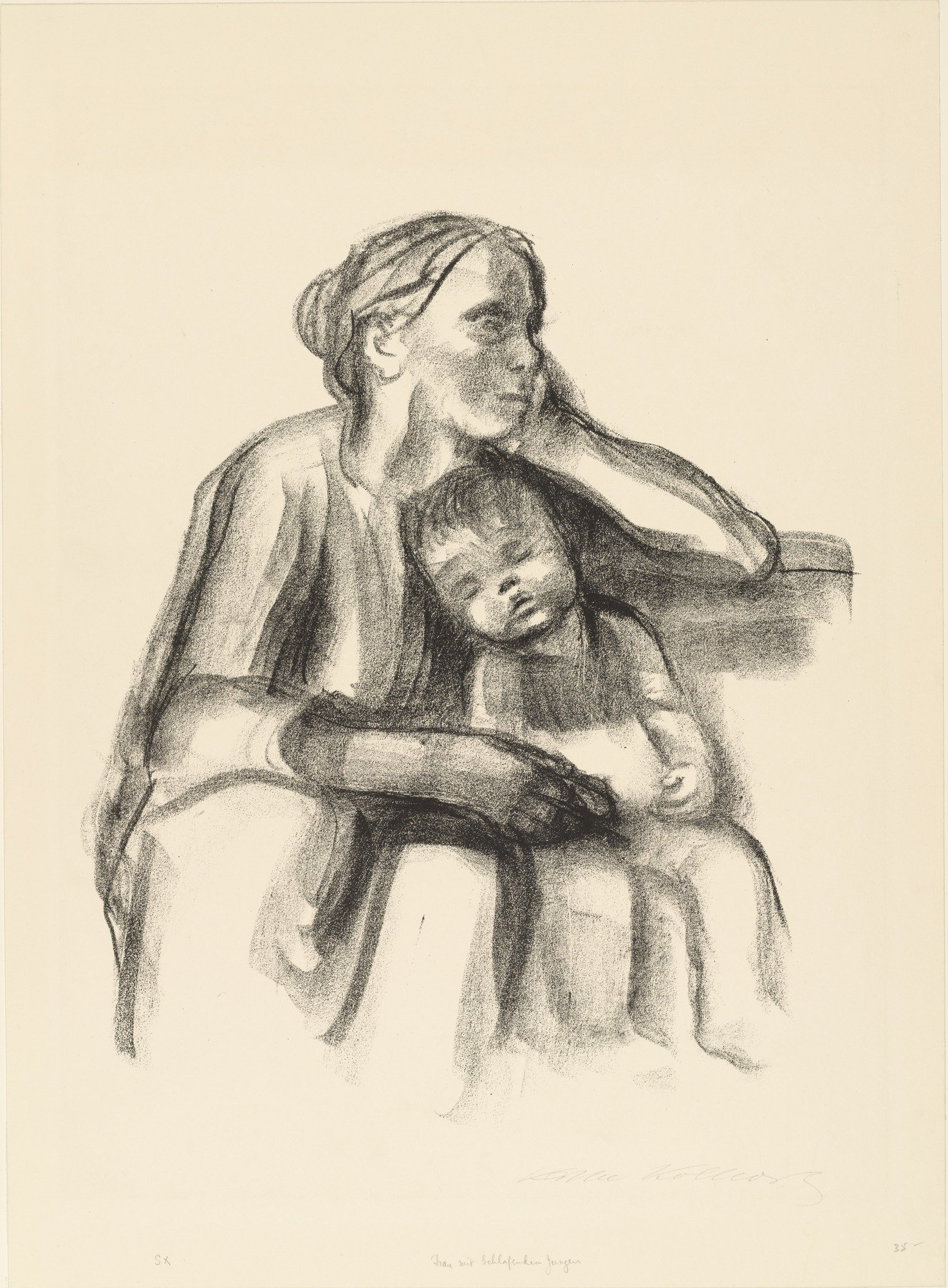 MoMA The Collection K The Kollwitz Worker Woman With Sleeping   67353 