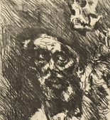 Lovis Corinth. Death and the Old Man (Tod und Greis) from Dance of Death (Totentanz). (1921, published 1922)