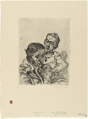 Ludwig Meidner. Man and Girl: Dr. Hans Huth and Tanja (Herr und Mädchen: Dr. Hans Huth und Tanja) from the series "Heads." 17 Etchings ("Köpfe." 17 Radierungen). (1921, published 1922)