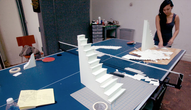 Building the mockup at Big Spaceship on a ping pong table Building the mockup at Big Spaceship on a ping pong table