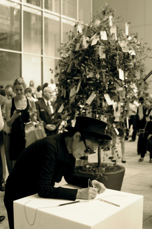 Yoko Ono brings her art project 'Wish Tree' at the National Cherry